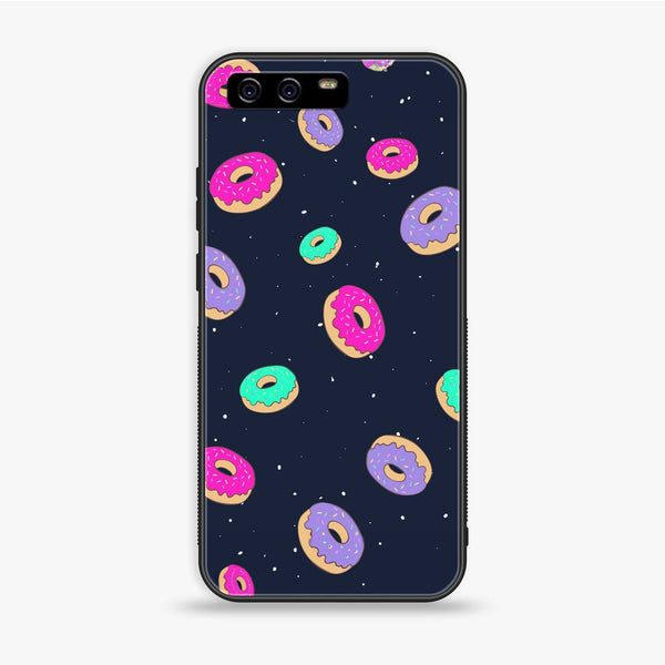 Huawei P10 - Colorful Donuts - Premium Printed Glass soft Bumper Shock Proof Case
