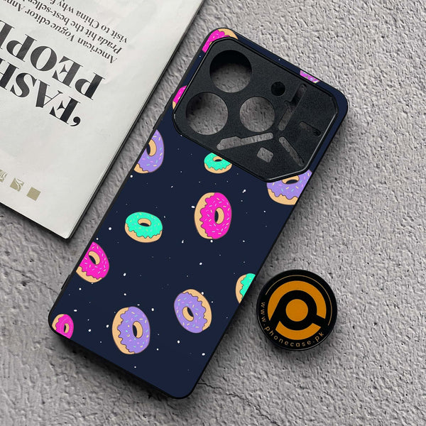 Tecno Pova 6 Neo - Colorful Donuts - Premium Metal  Printed soft Bumper shock Proof Case