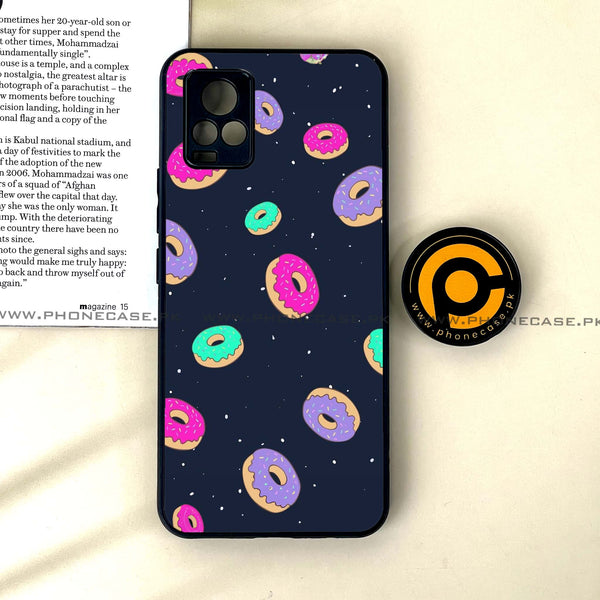 Vivo V20 - Colorful Donuts - Premium Printed Glass soft Bumper Shock Proof Case