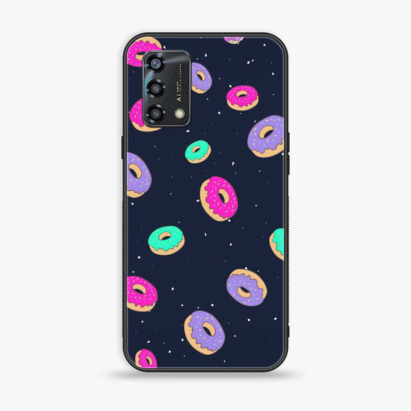 Oppo A95 - Colorful Donuts - Premium Printed Glass soft Bumper Shock Proof Case