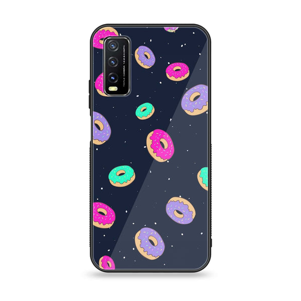 Vivo Y20 2021 - Colorful Donuts - Premium Printed Glass soft Bumper shock Proof Case CS-47962