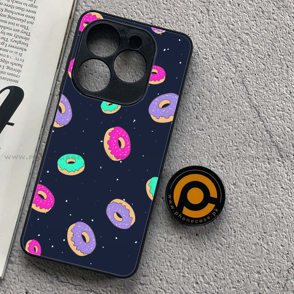 Tecno Spark 20C - Colorful Donuts - Premium Printed Glass soft Bumper Shock Proof Case