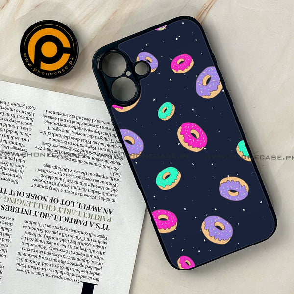 iPhone 16 Plus - Colorful Donuts - Premium Printed Glass soft Bumper shock Proof Case