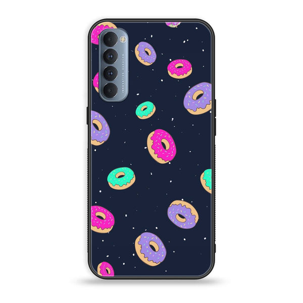 Oppo Reno 4 Pro 4G - Colorful Donuts - Premium Printed Glass soft Bumper Shock Proof Case CS-13827