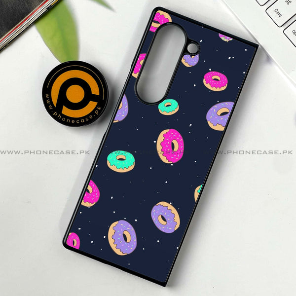 Samsung Galaxy Z Fold 6 - Colorful Donuts -  Premium Printed Metal soft Bumper shock Proof Case