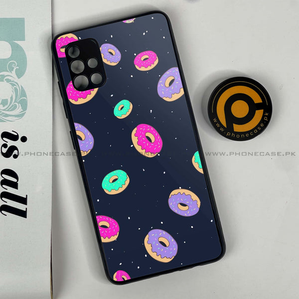 Samsung Galaxy A51 - Colorful Donuts - Premium Printed Glass soft Bumper Shock Proof Case