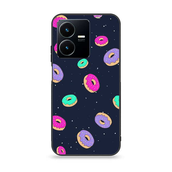 Vivo Y22 - Colorful Donuts - Premium Printed Glass soft Bumper Shock Proof Case CS-13789