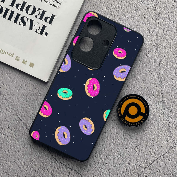 Realme Note 60x - Colorful Donuts - Premium Metal  Printed soft Bumper shock Proof Case