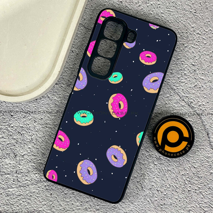 Infinix Hot 50 4G - Colorful Donuts - Premium Metal Printed soft Bumper shock Proof Case