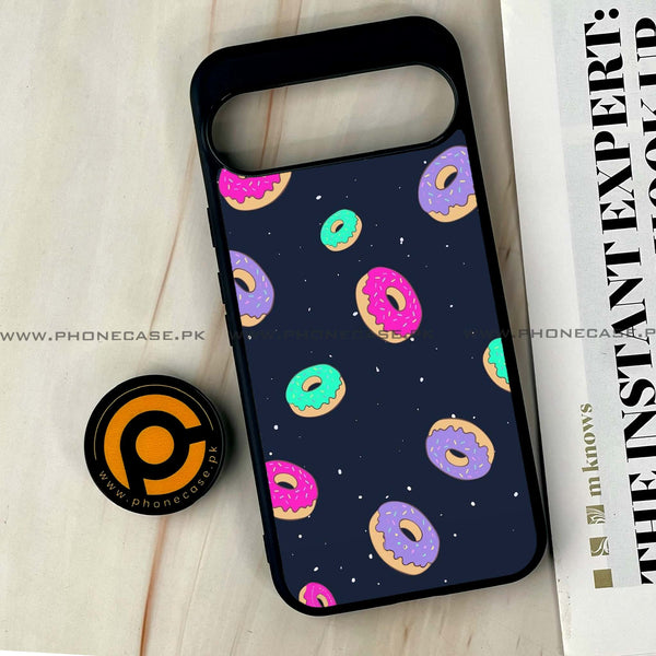 Google Pixel 9 Pro XL - Colorful Donuts - Premium Printed Glass soft Bumper shock Proof Case