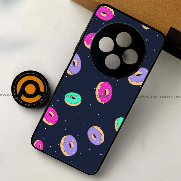 Oppo Reno 12F 4G - Colorful Donuts - Premium Printed Glass soft Bumper shock Proof Case