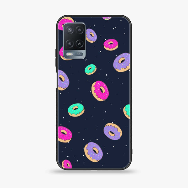 OPPO A54 - Colorful Donuts - Premium Printed Glass soft Bumper Shock Proof Case
