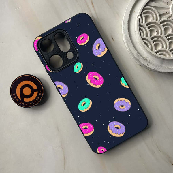 Oppo Reno 14 5G - Colorful Donuts - Premium Metal Printed soft Bumper shock Proof Case