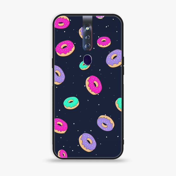 Oppo F11 Pro - Colorful Donuts - Premium Printed Glass soft Bumper shock Proof Case