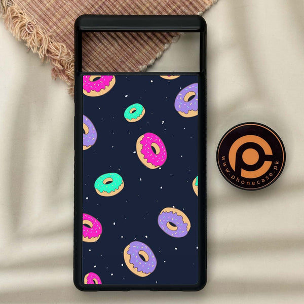 Google Pixel 6 - Colorful Donuts - Premium Metal Printed soft Bumper Shock Proof Case  CS-35846 CS-42352