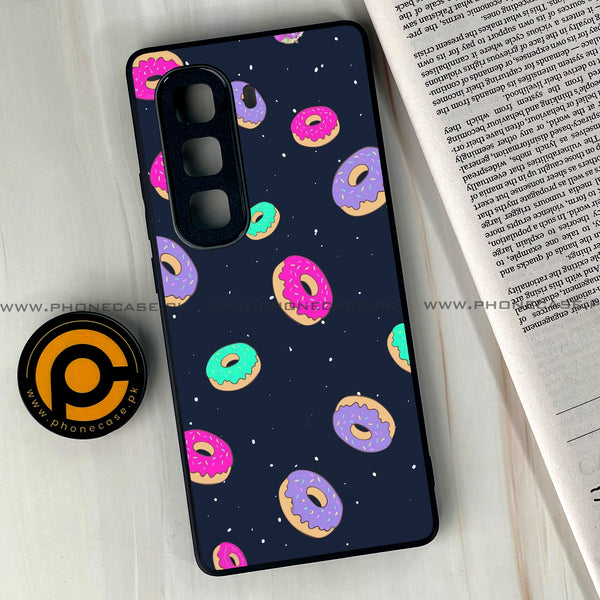 Infinix Hot 50 Pro Plus - Colorful Donuts - Premium Printed Glass soft Bumper Shock Proof Case