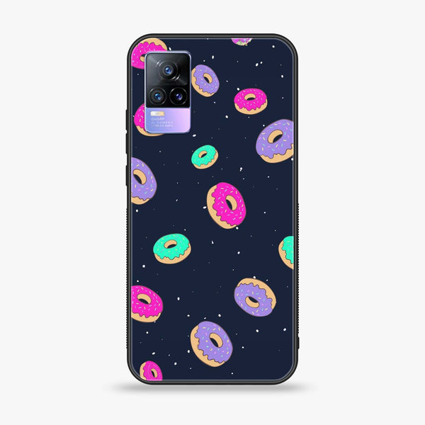 Vivo V21e - Colorful Donuts - Premium Printed Glass soft Bumper Shock Proof Case