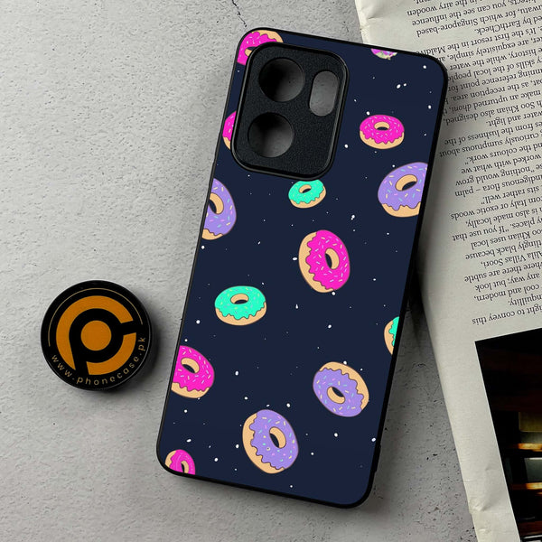 Oppo Reno 13F - Colorful Donuts - Premium Metal Printed Soft Bumper Shockproof Case