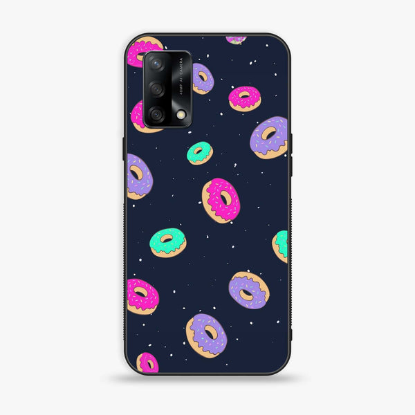 Oppo F19 - Colorful Donuts - Premium Printed Glass soft Bumper shock Proof Case