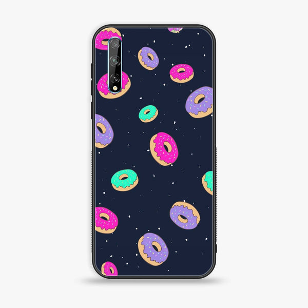 Huawei Y8p - Colorful Donuts - Premium Printed Glass soft Bumper Shock Proof Case