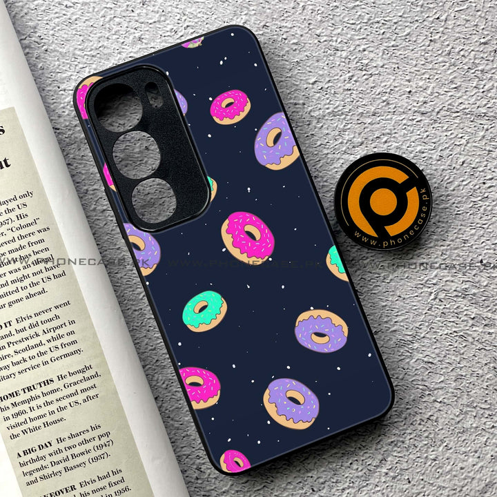 Vivo Y19s - Colorful Donuts - Premium Printed Glass soft Bumper shock Proof Case