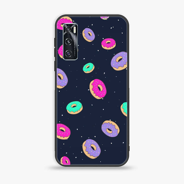 Vivo V20 SE - Colorful Donuts - Premium Printed Glass soft Bumper Shock Proof Case