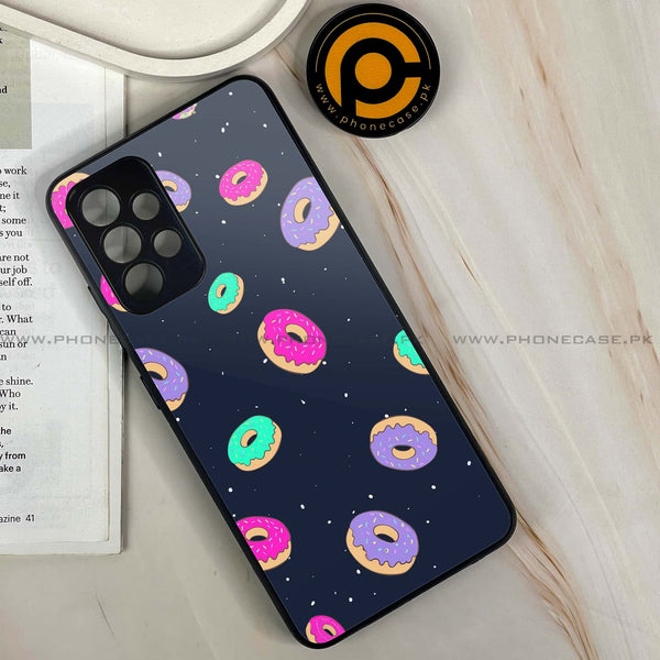 Samsung Galaxy A13 - Colorful Donuts - Premium Printed Glass soft Bumper Shock Proof Case