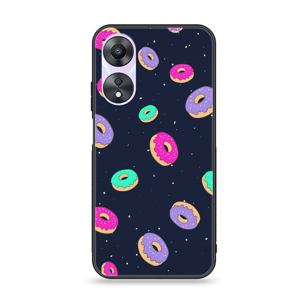 Oppo A78 4G - Colorful Donuts -  Premium Printed Metal soft Bumper shock Proof Case