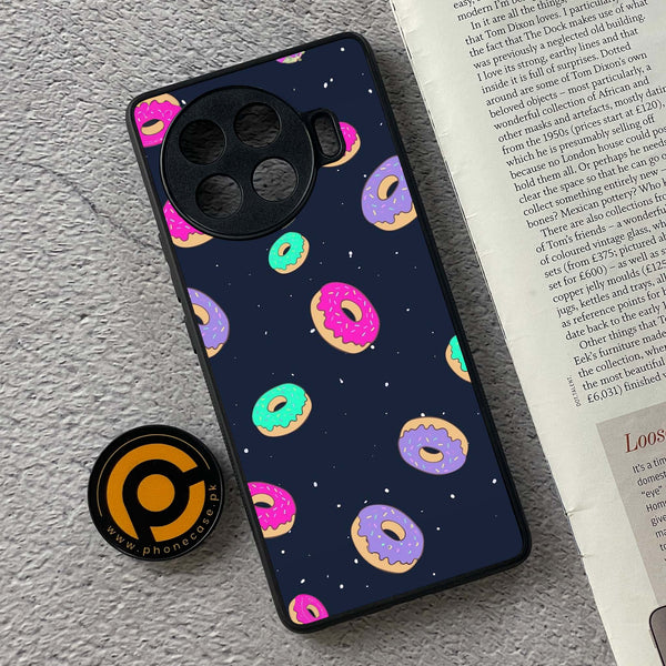 Tecno Spark 20 Pro Plus - Colorful Donuts -  Premium Printed Metal soft Bumper shock Proof Case
