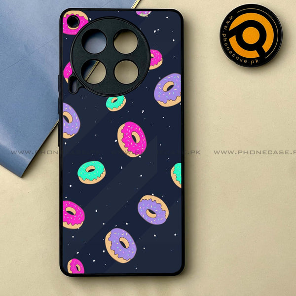 Tecno Camon 30 - Colorful Donuts -  Premium Printed Metal soft Bumper shock Proof Case