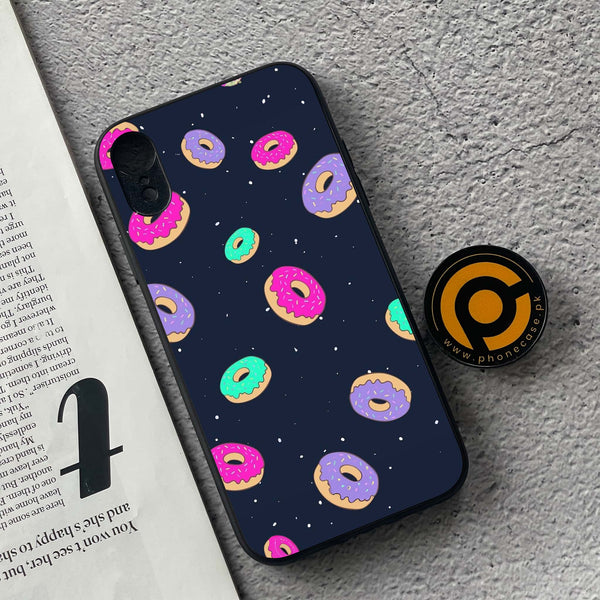 iPhone XR - Colorful Donuts - Premium Metal Printed soft Bumper shock Proof Case