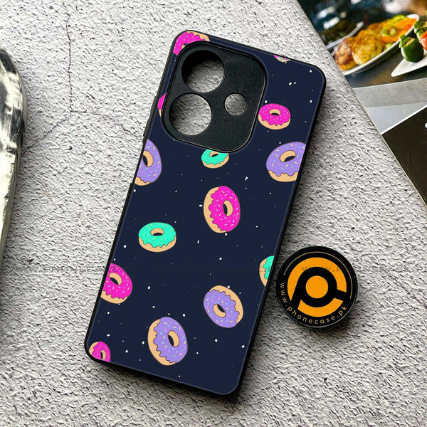 Oppo A3x - Colorful Donuts - Premium Printed Glass soft Bumper shock Proof Case