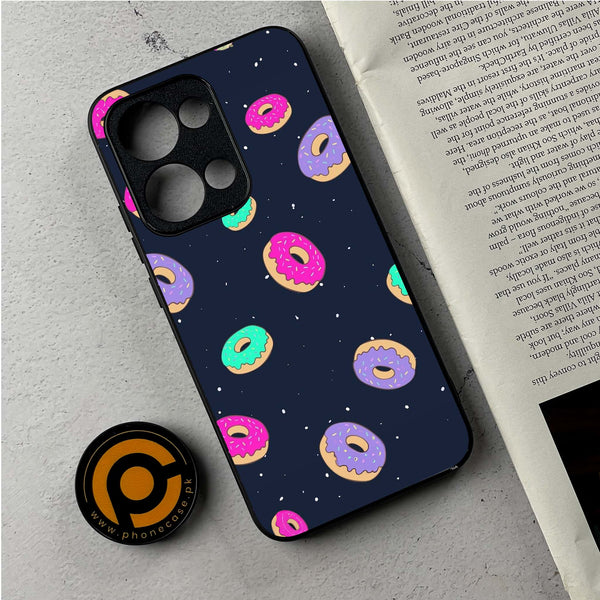 Oppo Reno 13 - Colorful Donuts - Premium Metal Printed Soft Bumper Shockproof Case