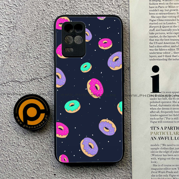 Realme Narzo 30 5G - Colorful Donuts -  Premium Printed Metal soft Bumper shock Proof Case