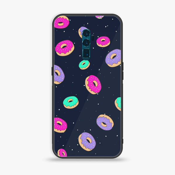 OPPO Reno 10x Zoom - Colorful Donuts  - Premium Printed Glass soft Bumper Shock Proof Case