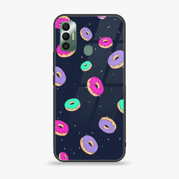 Tecno Spark 7 - Colorful Donuts - Premium Printed Glass soft Bumper Shock Proof Case