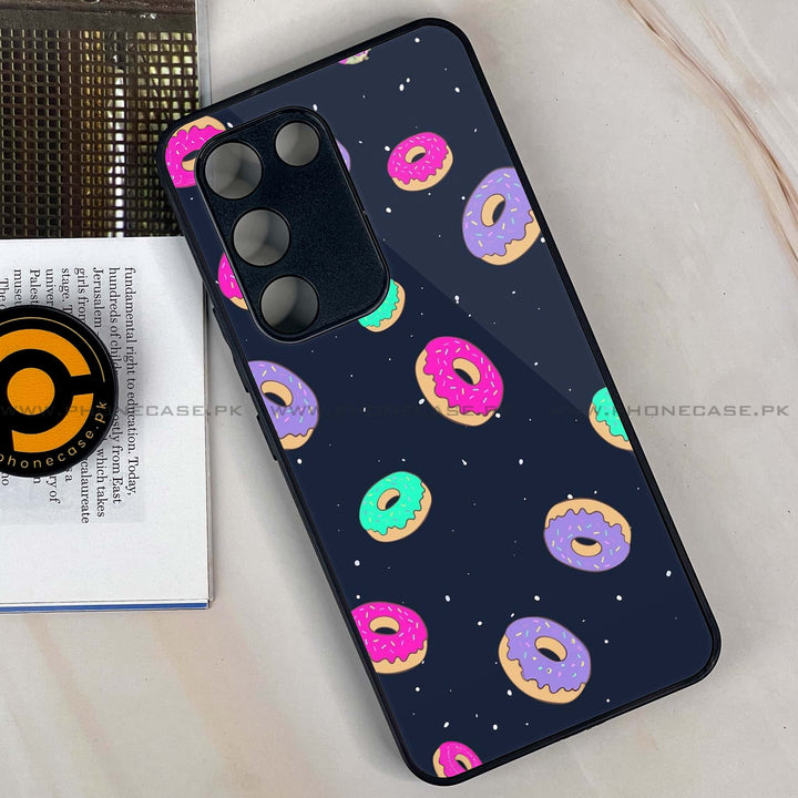 Vivo V30 Lite 4G - Colorful Donuts -  Premium Printed Metal soft Bumper shock Proof Case