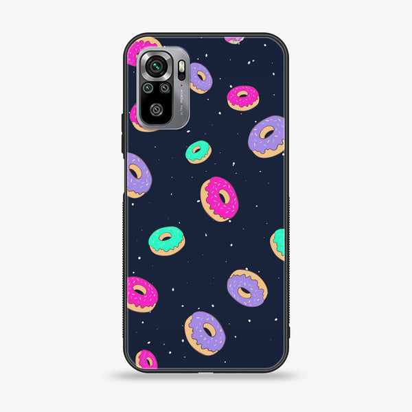 Xiaomi Redmi Note 10S -  Colorful Donuts - Premium Printed Glass soft Bumper shock Proof Case