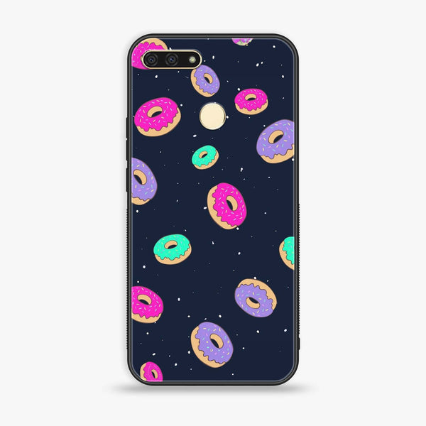 Honor 7A - Colorful Donuts - Premium Printed Glass soft Bumper Shock Proof Case