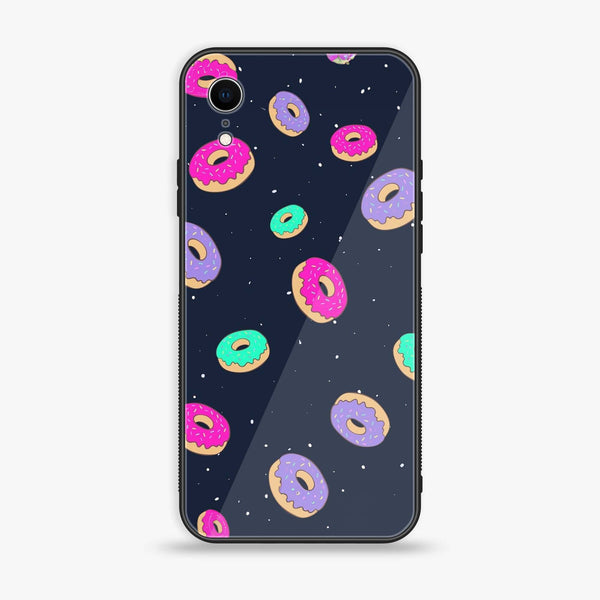 iPhone XR - Colorful Donuts - Premium Printed Glass soft Bumper Shock Proof Case