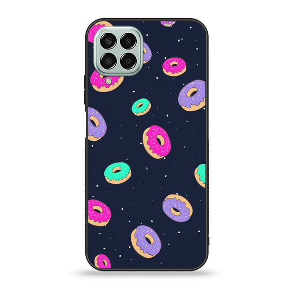 Samsung Galaxy M33 - Colorful Donuts - Premium Printed Glass soft Bumper Shock Proof Case
