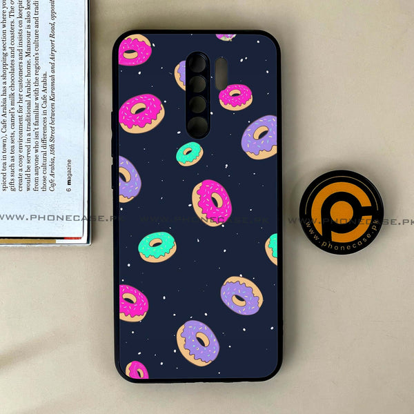 Xiaomi Redmi 9 - Colorful Donuts - Premium Printed Glass soft Bumper Shock Proof Case