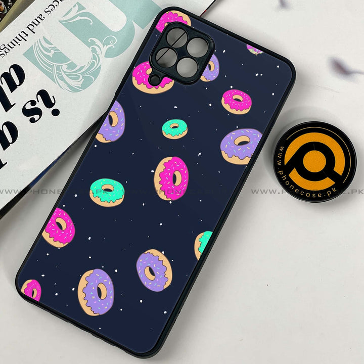Samsung Galaxy A22 - Colorful Donuts - Premium Printed Glass soft Bumper shock Proof Case