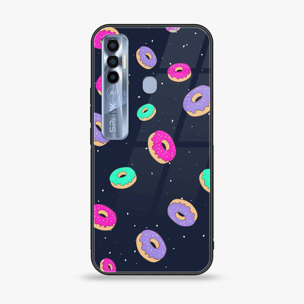 Tecno Spark 7 Pro - Colorful Donuts - Premium Printed Glass soft Bumper Shock Proof Case