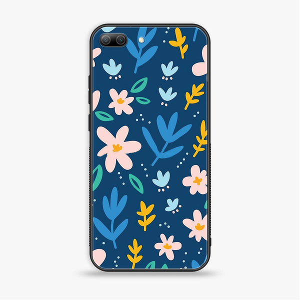 Huawei Honor 9 Lite - Colorful Flowers - Premium Printed Glass soft Bumper Shock Proof Case