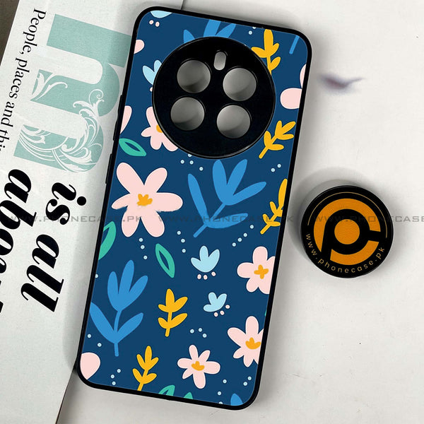 Realme 12 - Colorful Flowers - Premium Printed Glass soft Bumper Shock Proof Case