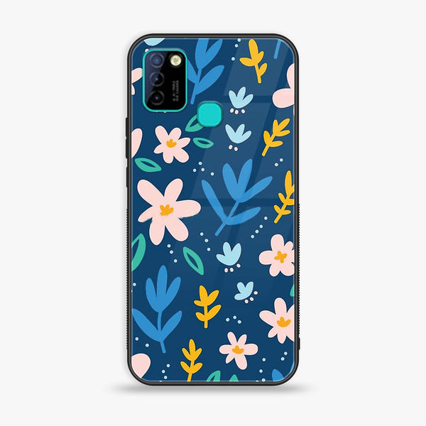 Infinix Hot 10 Lite - Colorful Flowers - Premium Printed Glass soft Bumper Shock Proof Case