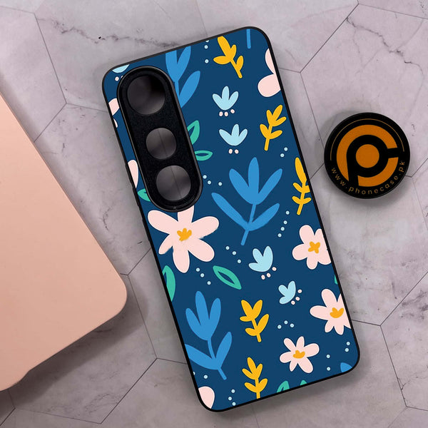 Vivo V50 Lite - Colorful Flowers - Premium Metal Printed soft Bumper shock Proof Case