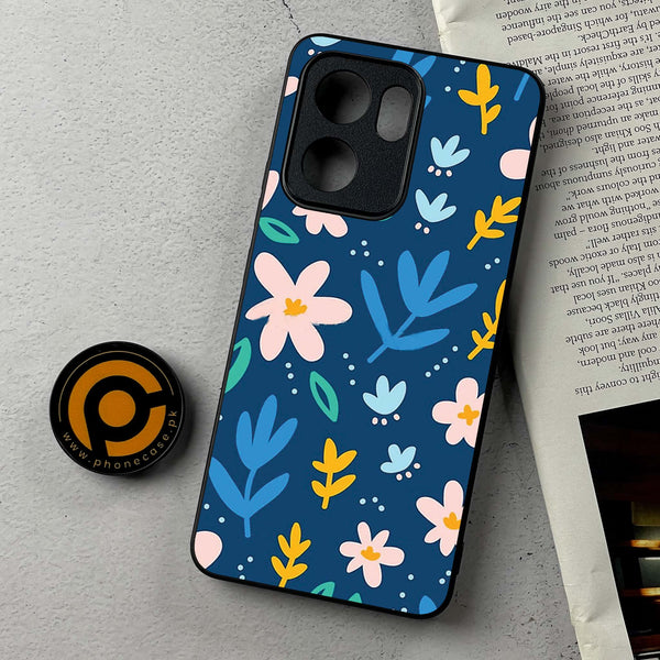 Oppo A5x - Colorful Flowers - Premium Metal Printed Soft Bumper Shockproof Case