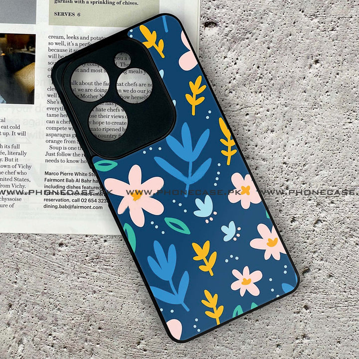 Infinix Hot 40 - Colorful Flowers - Premium Metal Printed soft Bumper shock Proof Case